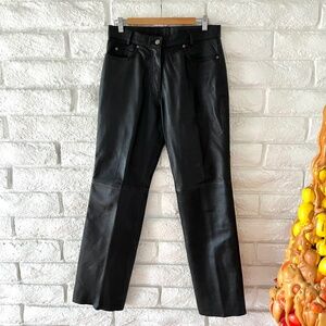 Vintage Whet Blu Women's Black Leather Pants